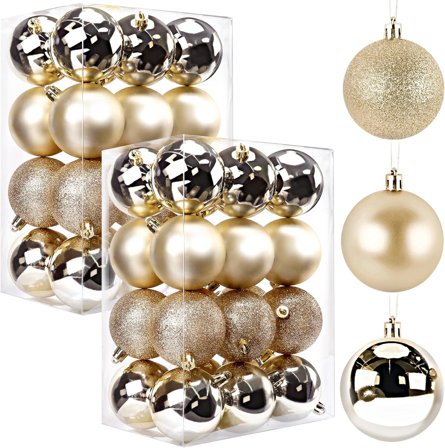 TranquilBliss Christmas Ball Ornaments 48pcs 2.5-Inch Tree Decorations - Ideal for Xmas Tree, Holiday Party, Wreath & Tabletop Decor (Red)