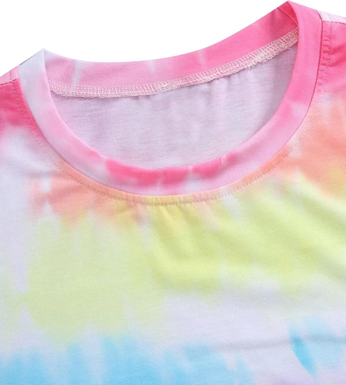Remidoo Women's Tie Dye Short Sleeve Tee Crewneck Summer T Shirt Multicolor - Image 5