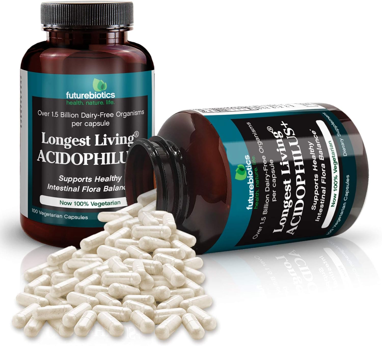 Futurebiotics Longest Living Acidophilus+, 100 Vegetarian Capsules