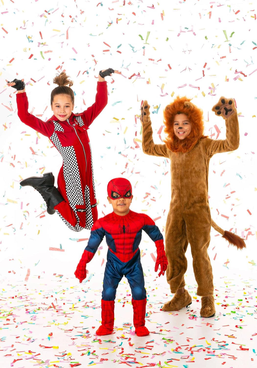 Deluxe Kids Lion Costume Unisex, Brown Mane Cute Cat Safari Halloween Animal Outfit