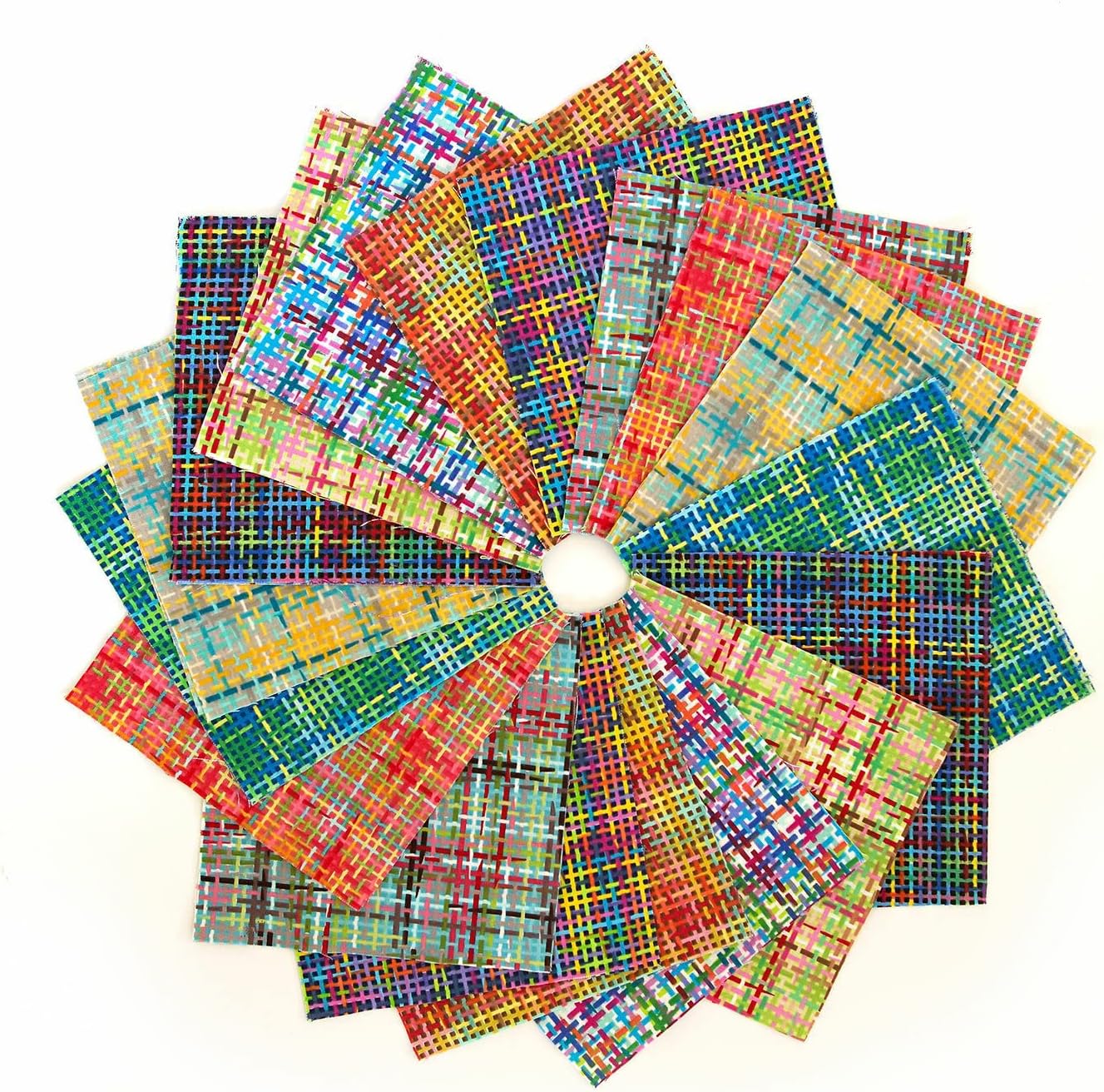 90Pcs Pretty in Plaid Pre Cut Charm Pack 5In Squares Cotton Fabric Quilt