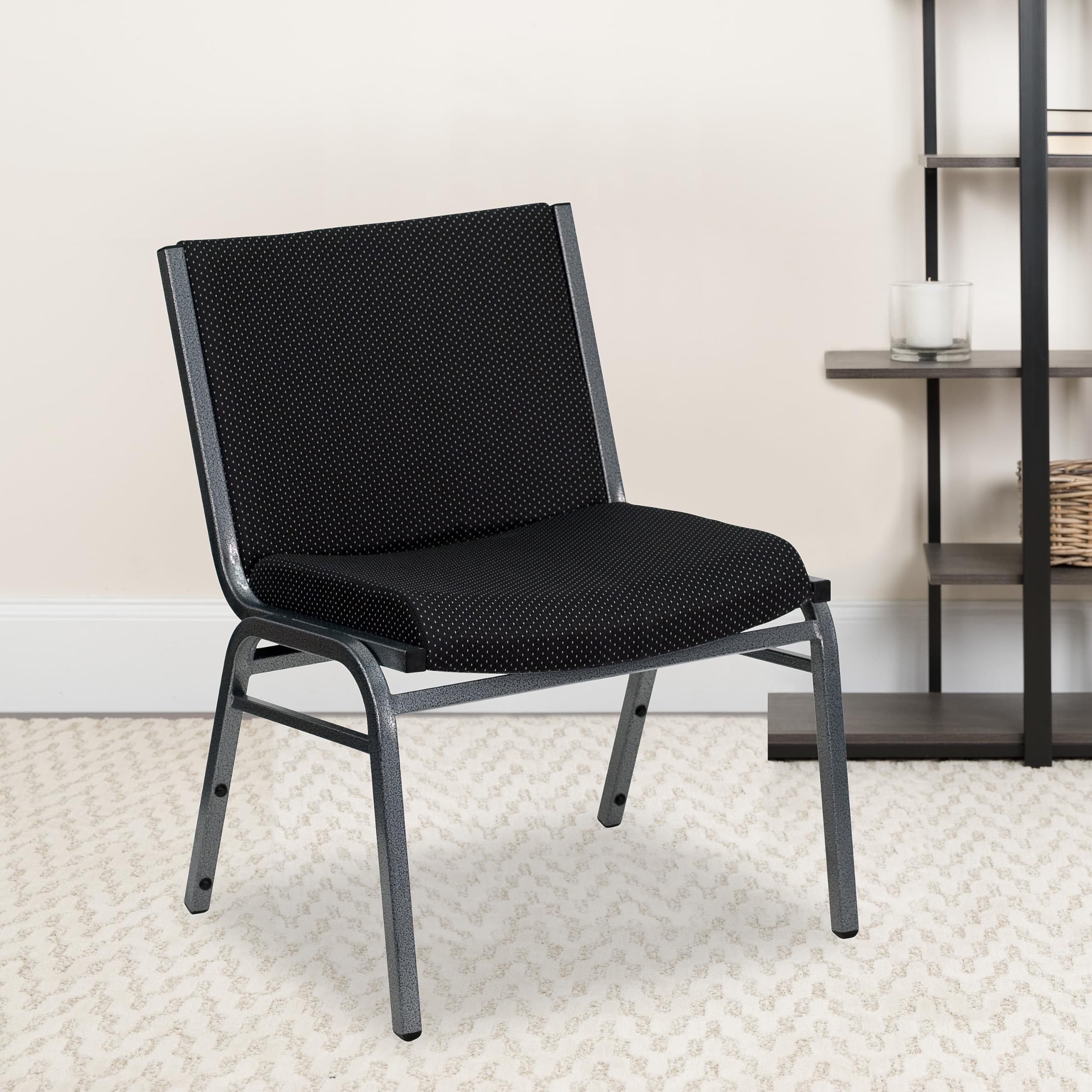 Flash Furniture Hercules Big & Tall Fabric Stack Chair Black | Fabric Upholstery Durable Construction Commercial Use 1000 LBS. Weight Capacity product thumbnail 4