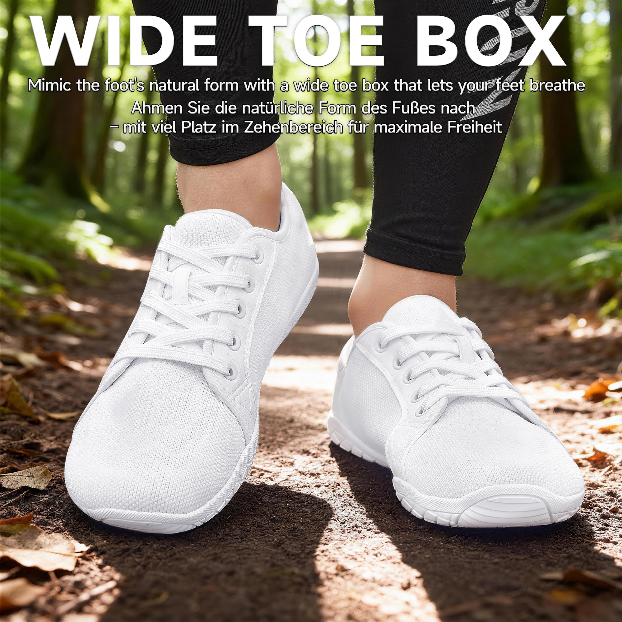 Geweo Barfuss Schuhe Damen Herren Barfußschuhe Sneaker Breite Walking Trail Laufschuhe Minimalistische Zero Drop Sohle Fitness Knit Unisex Breite rutschfest Zehenschuhe Freizeit | Walking Schuhe Breite Barfuss Trail Laufschuhe Minimalistische Fitness Unis