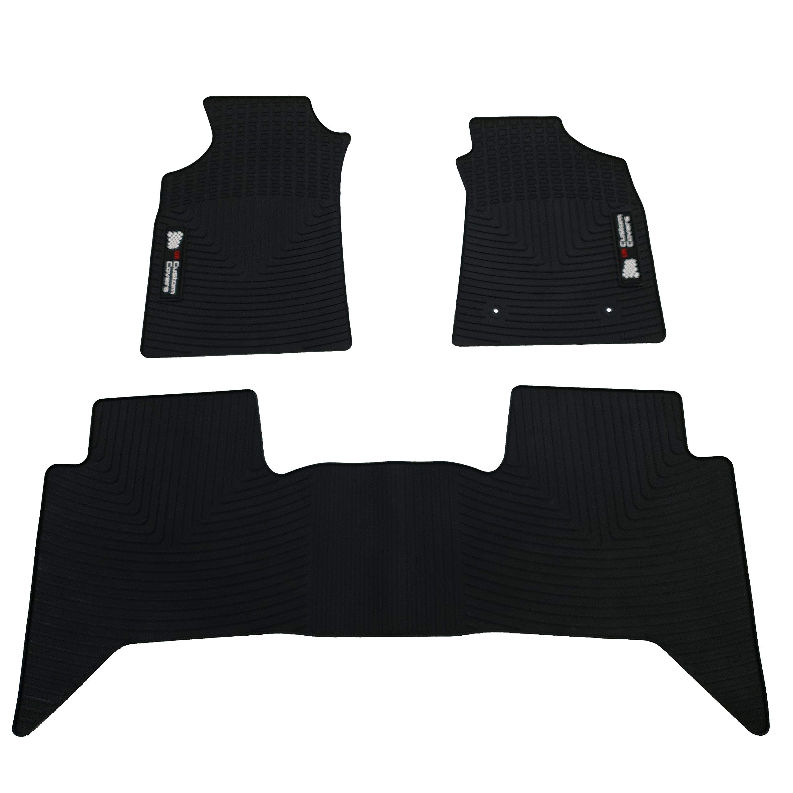 UK Custom Covers RM528 Front & Rear Heavy Duty Custom Rubber Floor Mats Black - To Fit Toyota Hilux 2011-2016