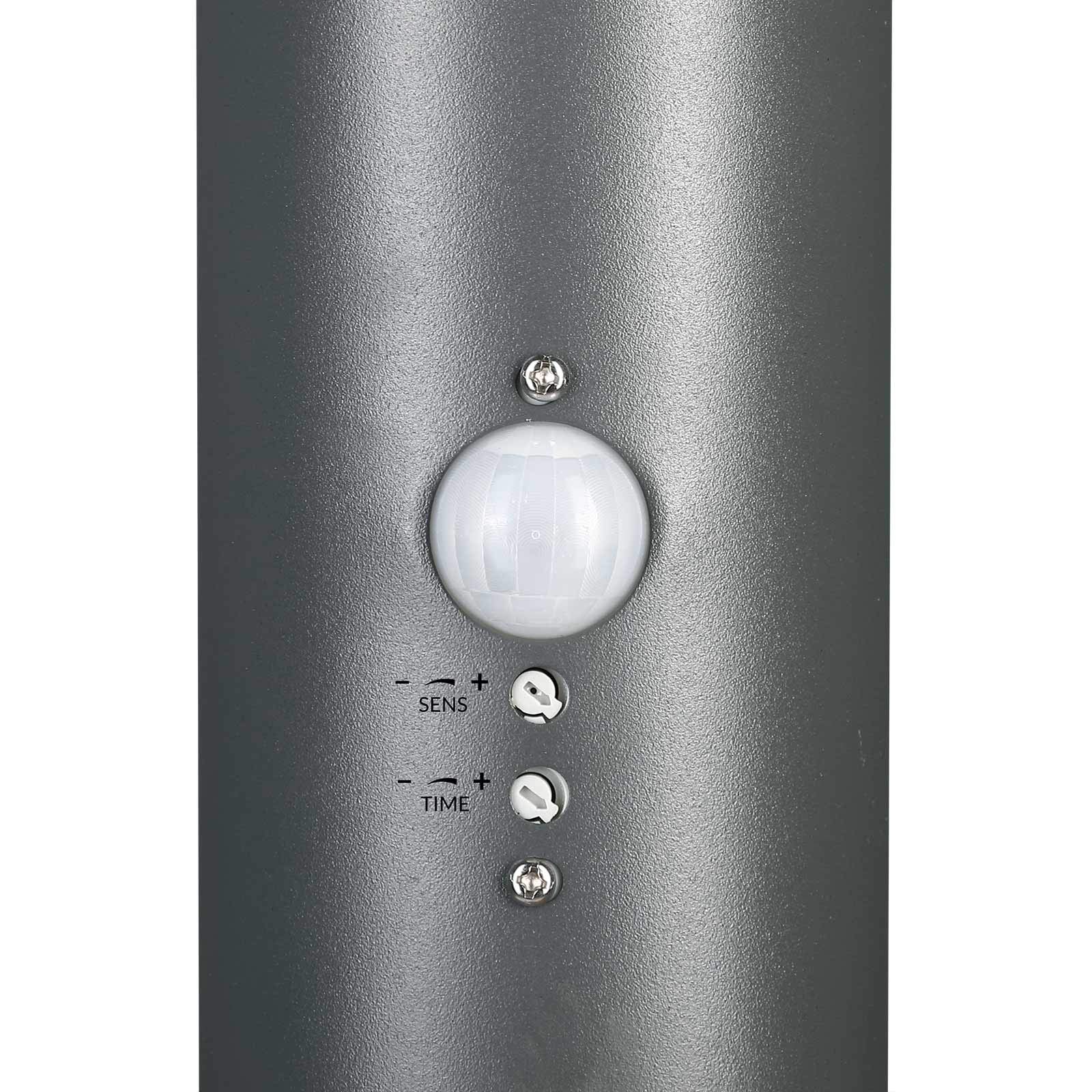 Monzana Lámpara de Jardín Poste de Luz Iluminación Exterior Sensor de Movimiento 100cm Acero Inoxidable Antracita