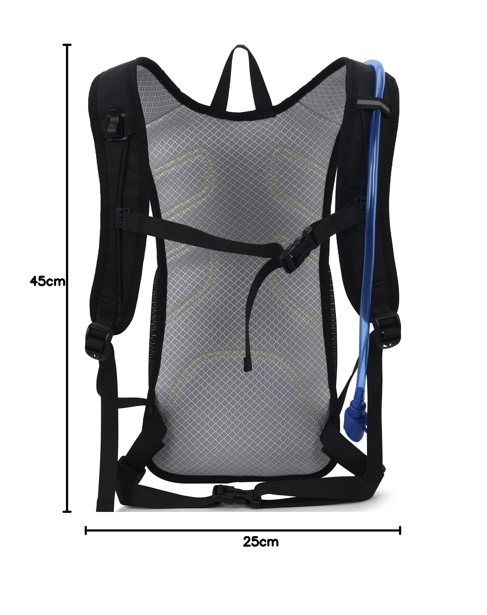 Trinkrucksack mit Trinkblase 2L, BPA-Frei | Trinkrucksack 2l mit Reflektoren | Rucksack mit Trinksystem | Laufen, Fahrrad & Camping Sportrucksack Fahrradrucksack