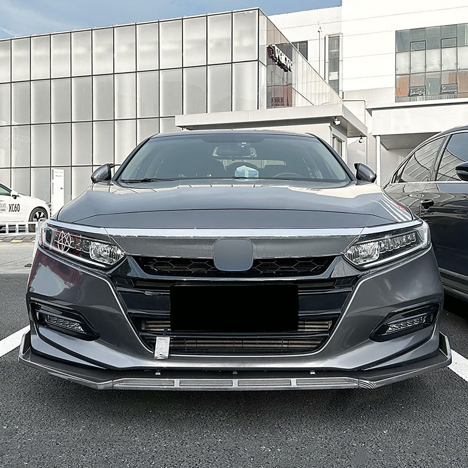 Kompatibel mit Honda 10th Accord 2018-2021, Frontstoßstangen-Spoilerlippe, Auto-Unterkörper-Kit-Splitter,Carbon Fiber Look