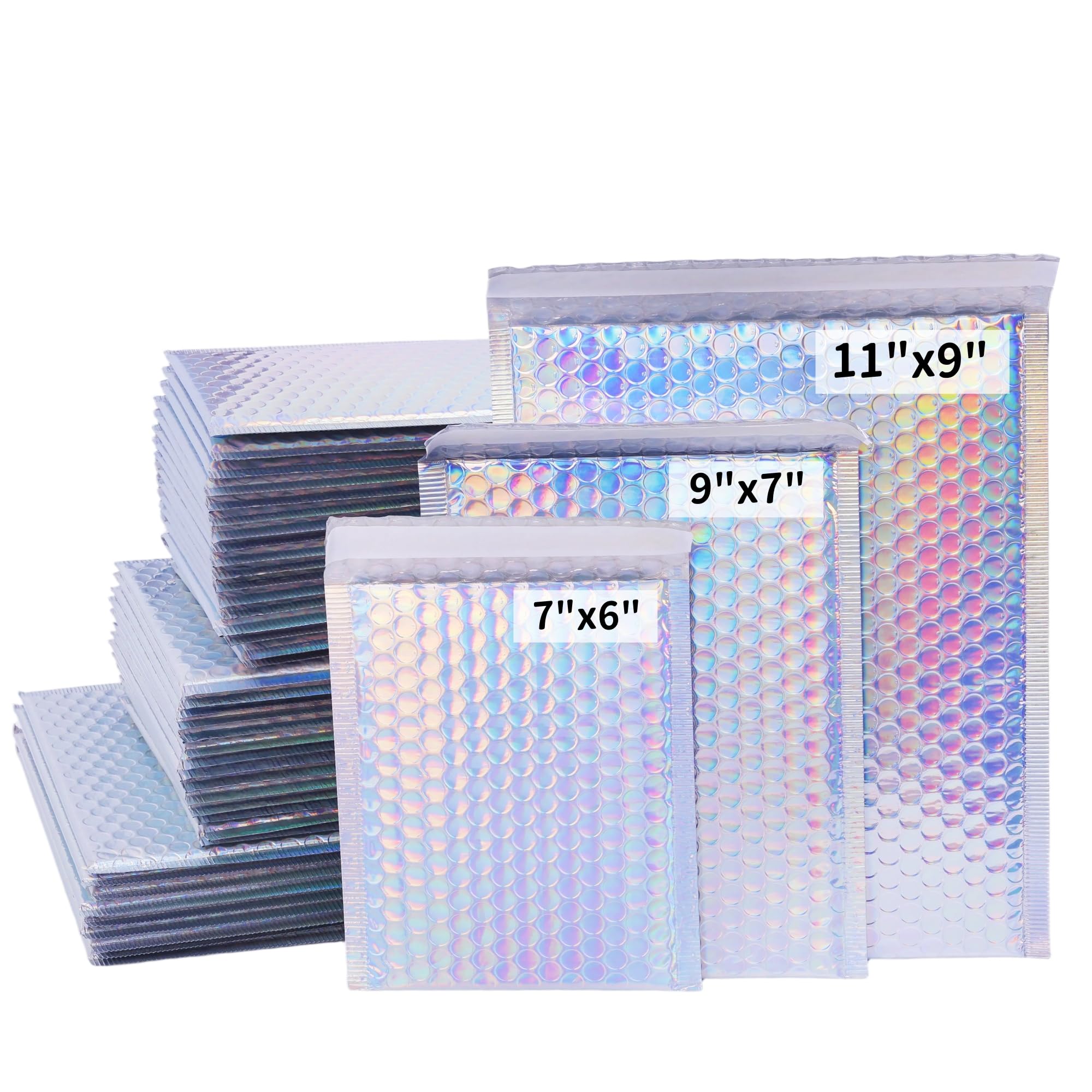 60 buste a bolle d'aria, autosigillanti con 3 dimensioni (27,9 x 22,9 cm, 22,9 x 17,8 cm, 17,8 x 15,2 cm), buste sigillabili colorate per imballaggi di piccole imprese