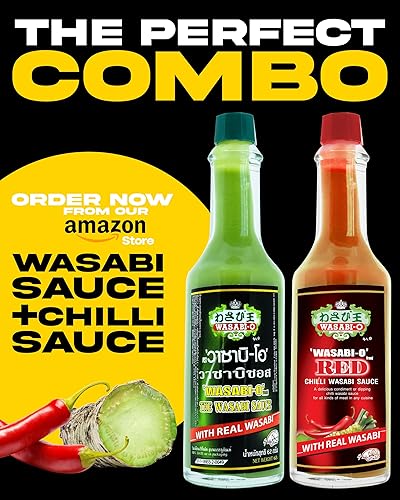 Miniatura 6 de Wasabi O Salsa picante y picante  Salsa japonesa fresca hecha con wasabi puro y real, sin gluten y salsa de wasabi vegana para bistec y sushi, 2.2