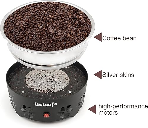 Miniatura 4 de Boicafe Enfriador de granos de café, máquina eléctrica de enfriamiento de granos de café, capacidad de 21.16oz (110V-220V)