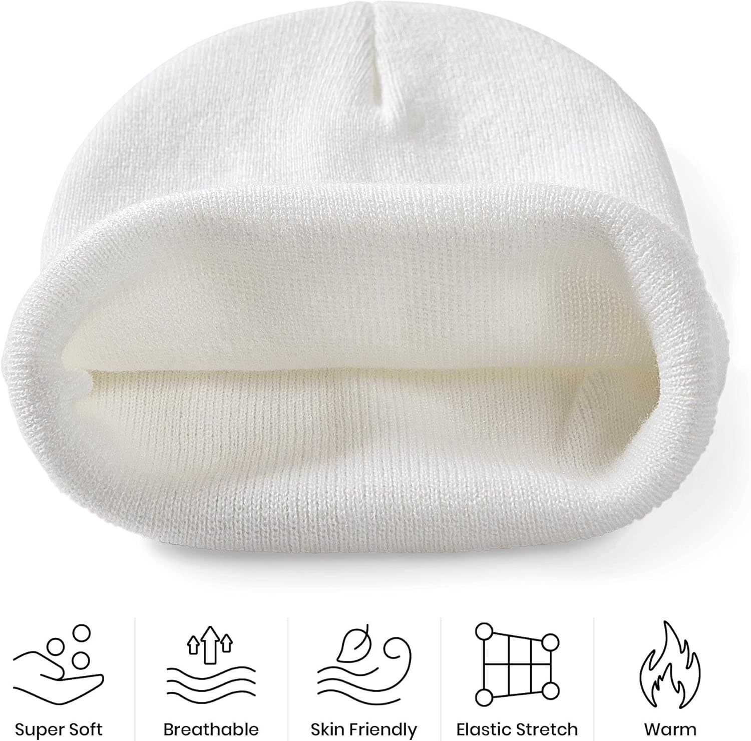 Moon Phase Forest Embroidery Beanie Knit Hat for Men Women, Casual Skull Knit Cap - Image 7