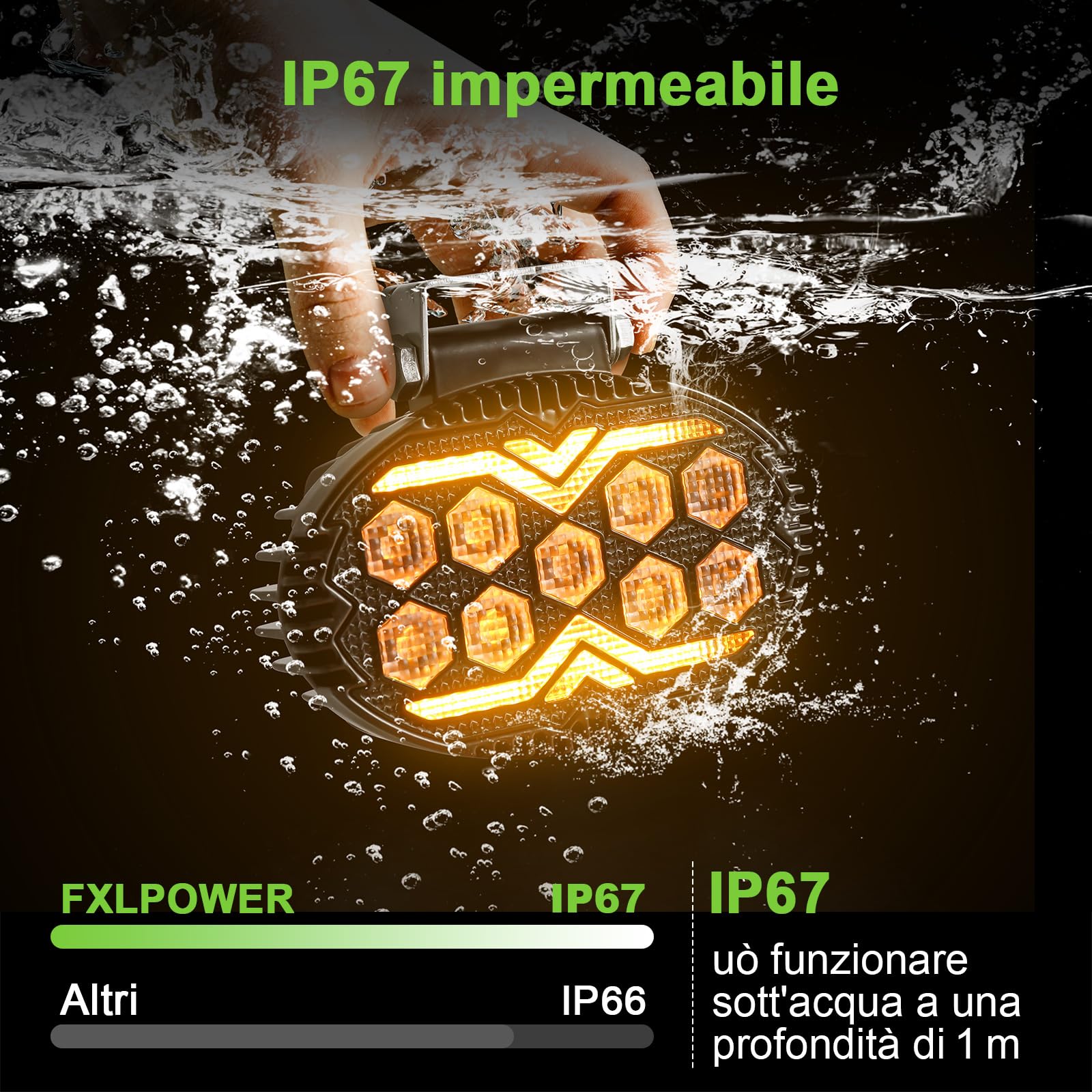 2PCS Faro di Inondazione da Lavoro Led, 6000K/3000K Giallo Bianco LED Fuoristrada a Fascio Largo Impermeabile IP67 Faretti LED per Camion Macchine Agricole Escavatori Rimorchi Furgoni