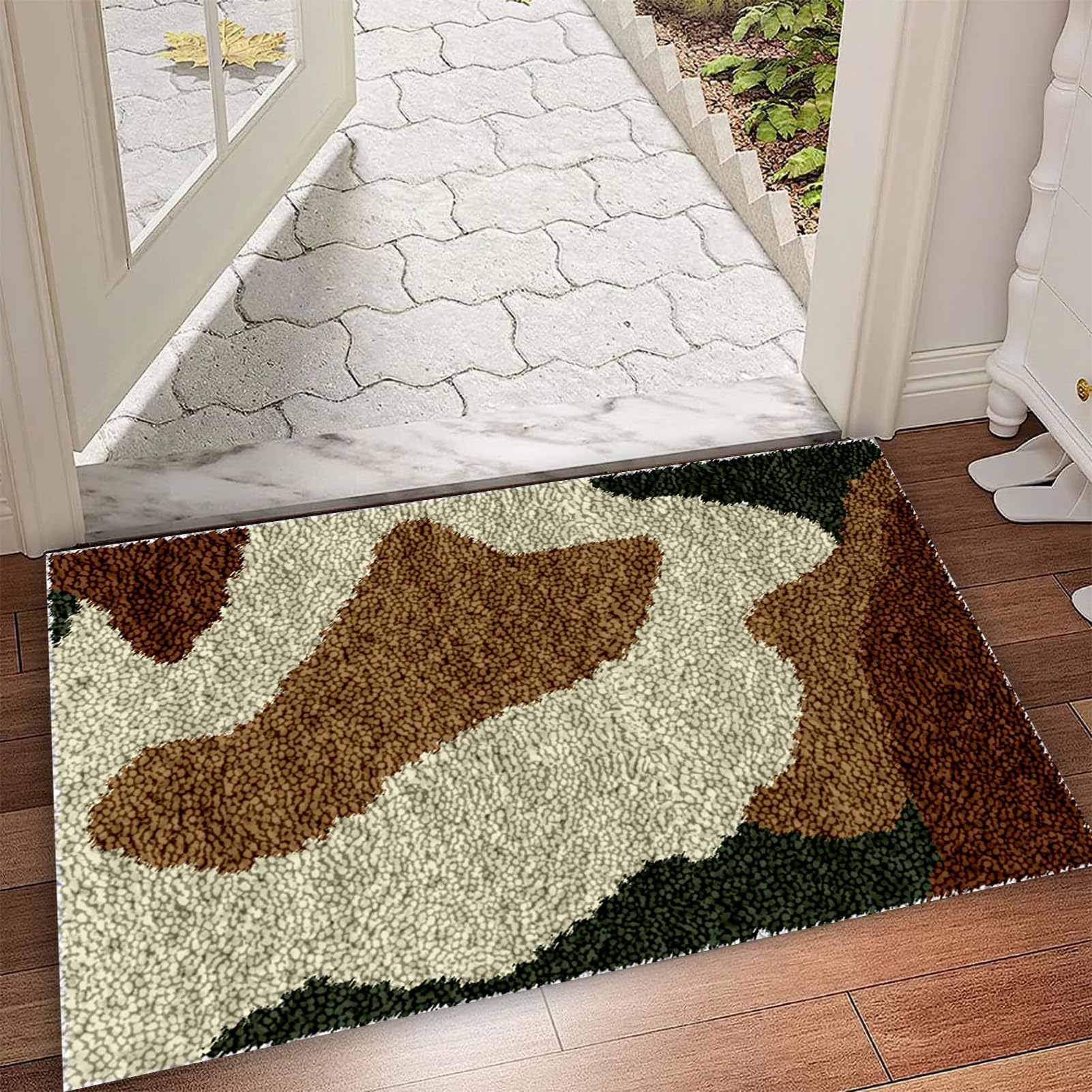 55 x 75 cm Zestaw dywaników szydełkowych Blokada Dywan Tworzenie dywanów Wiązany ścieg Haczyk Poduszka DIY Haczyk Szydełko dla dorosłych Zestawy do ręcznego szydełkowania Maty