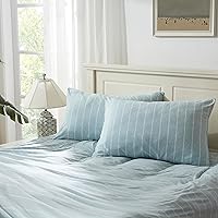 Vista 47 de H Household - Funda de almohada 100% algodón jersey - Ligera, cómoda, súper suave y transpirable, fundas de almohada tejidas en hilado con cierre