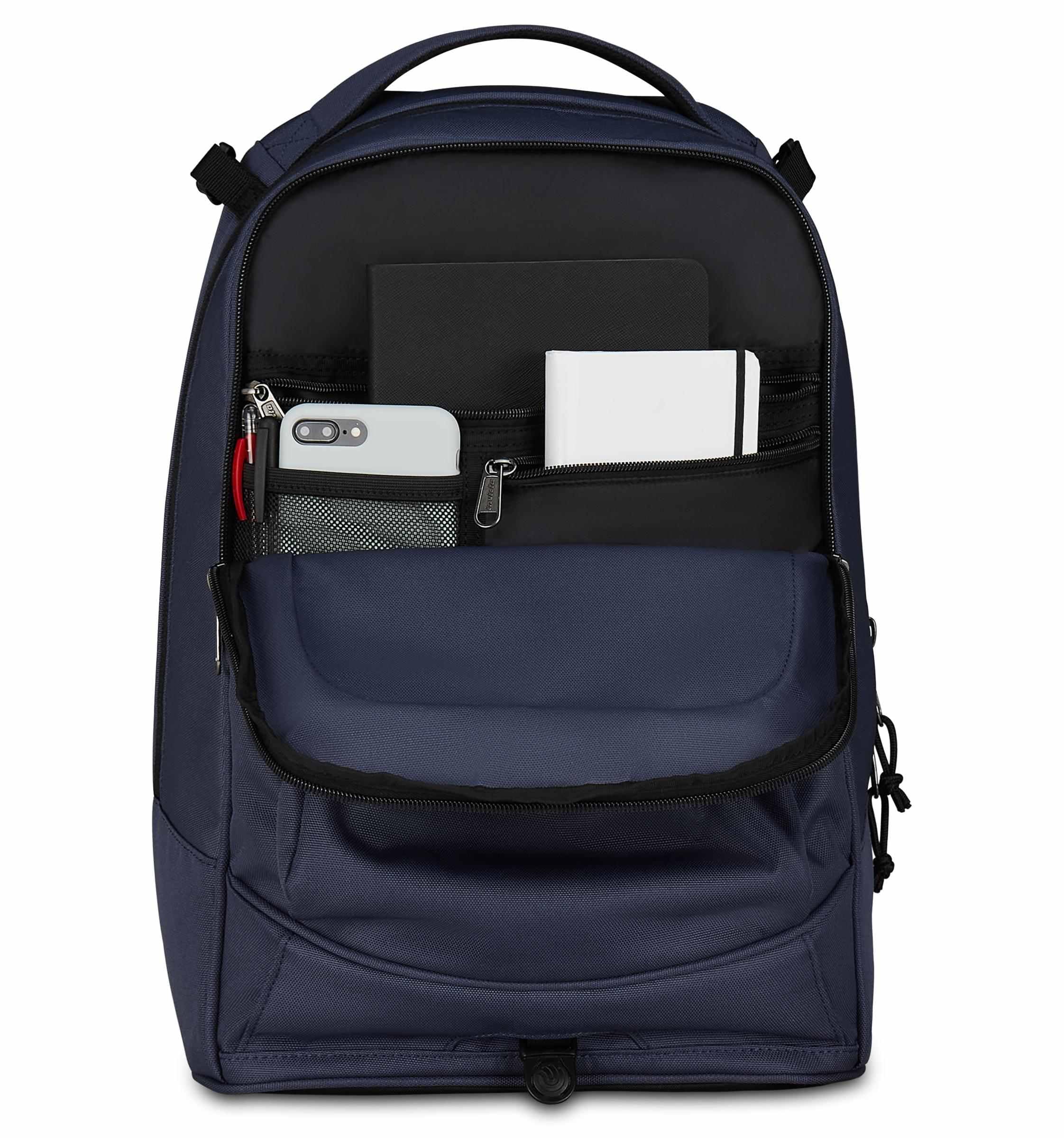 Invicta Trolley Scuola Plug, Blu, 3 in 1, Zaino Doppio Scomparto Con Carrello Sganciabile, Tasca Per PC, Tasca Per Borraccia, 34 lt, Scuola Media e Superiore, Viaggio, Zaino Ragazza e Ragazzo