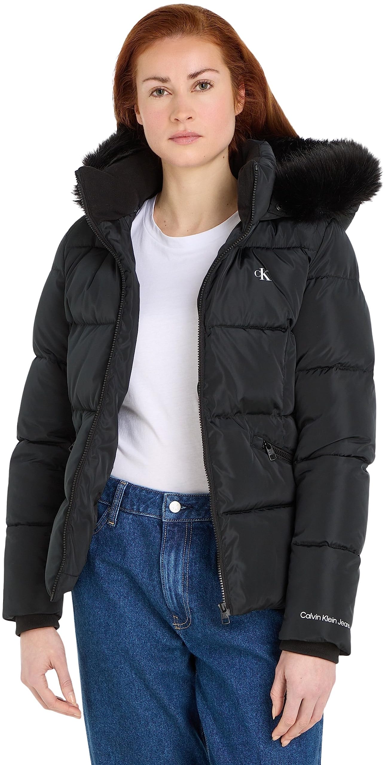 Hooded Parka Calvin Klein Winterjacke Damen Parka Fitted Jacket