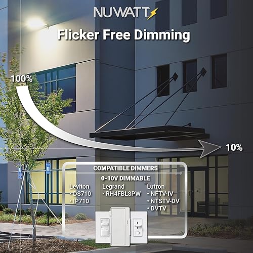 Miniatura 7 de NUWATT Luz de inundación LED de 30 W, 3CCT 3000K4000K5000K seleccionable, iluminación impermeable IP65, montaje de nudillo ajustable, 4200 lm, 0-10