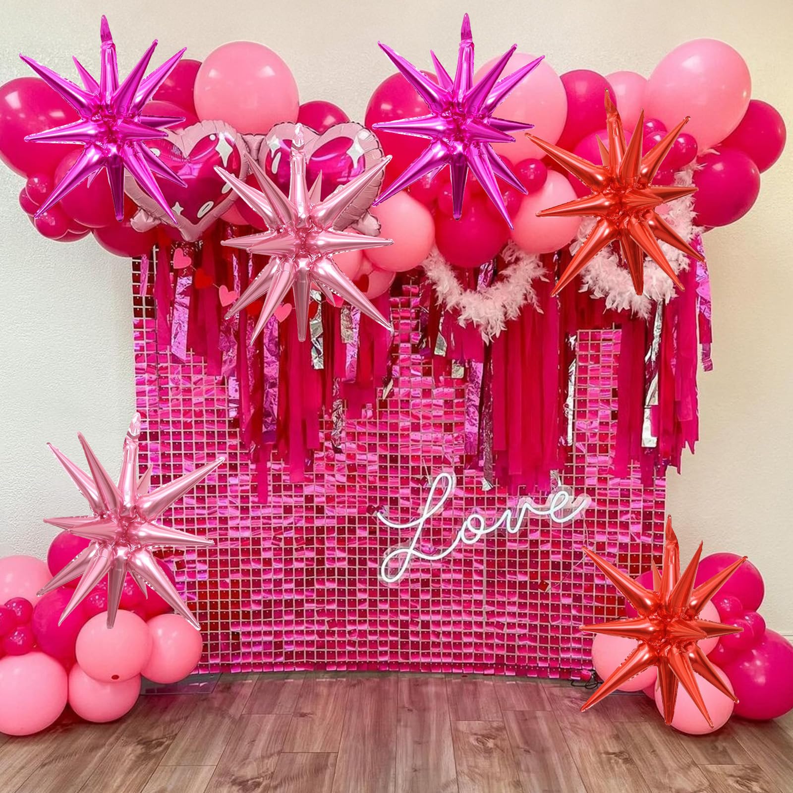 HILAVO 6 globos de estrella, globos grandes de 55.9 cm con forma de estrella de explosión de caramelo crema para cumpleaños, baby shower, boda, decoración de fiesta bohemia