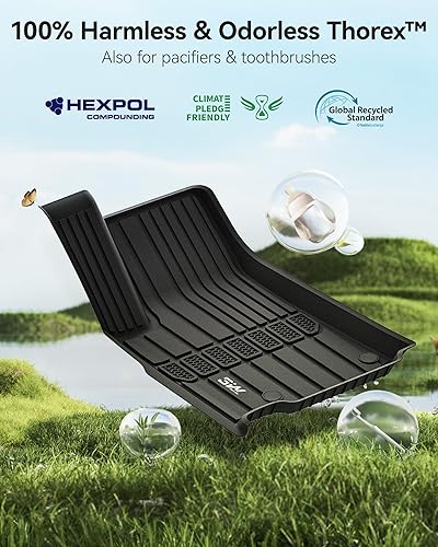 Miniatura 5 de 3W Alfombrillas de suelo aptas para Jeep Grand Cherokee L 7 asientos 2021-2024 para todo tipo de clima, revestimiento de suelo de elastómero