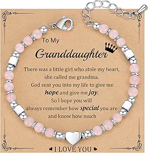 Christmas Gifts for Women, Stocking Stuffers for Teens Beaded Bracelets for Women Gifts for Mom Christmas Gift Mothers Day Gift for Grandma Daughter Bonus Mom Nature Stone Bead Bracelet Graduation Jewelry for Her 2026