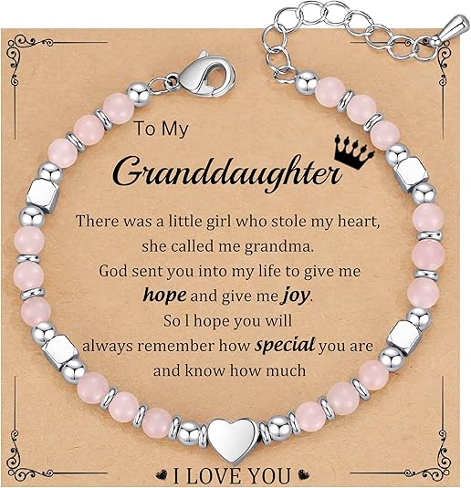 Christmas Gifts for Women, Stocking Stuffers for Teens Beaded Bracelets for Women Gifts for Mom Christmas Gift Mothers Day Gift for Grandma Daughter Bonus Mom Nature Stone Bead Bracelet Graduation Jewelry for Her 2026