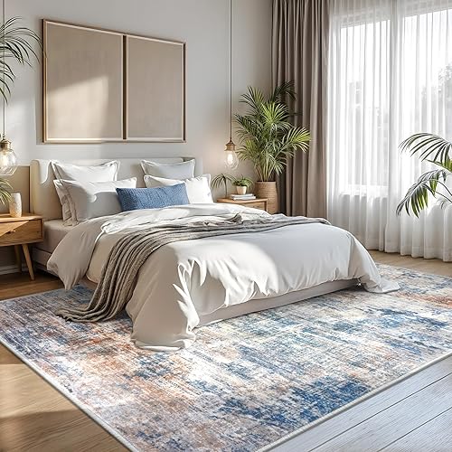 Miniatura 421 de IOHOUZE Alfombra pequeña abstracta de 2 x 3 pies, alfombra de entrada lavable para entrada interior, alfombras con respaldo de goma, alfombra Gris