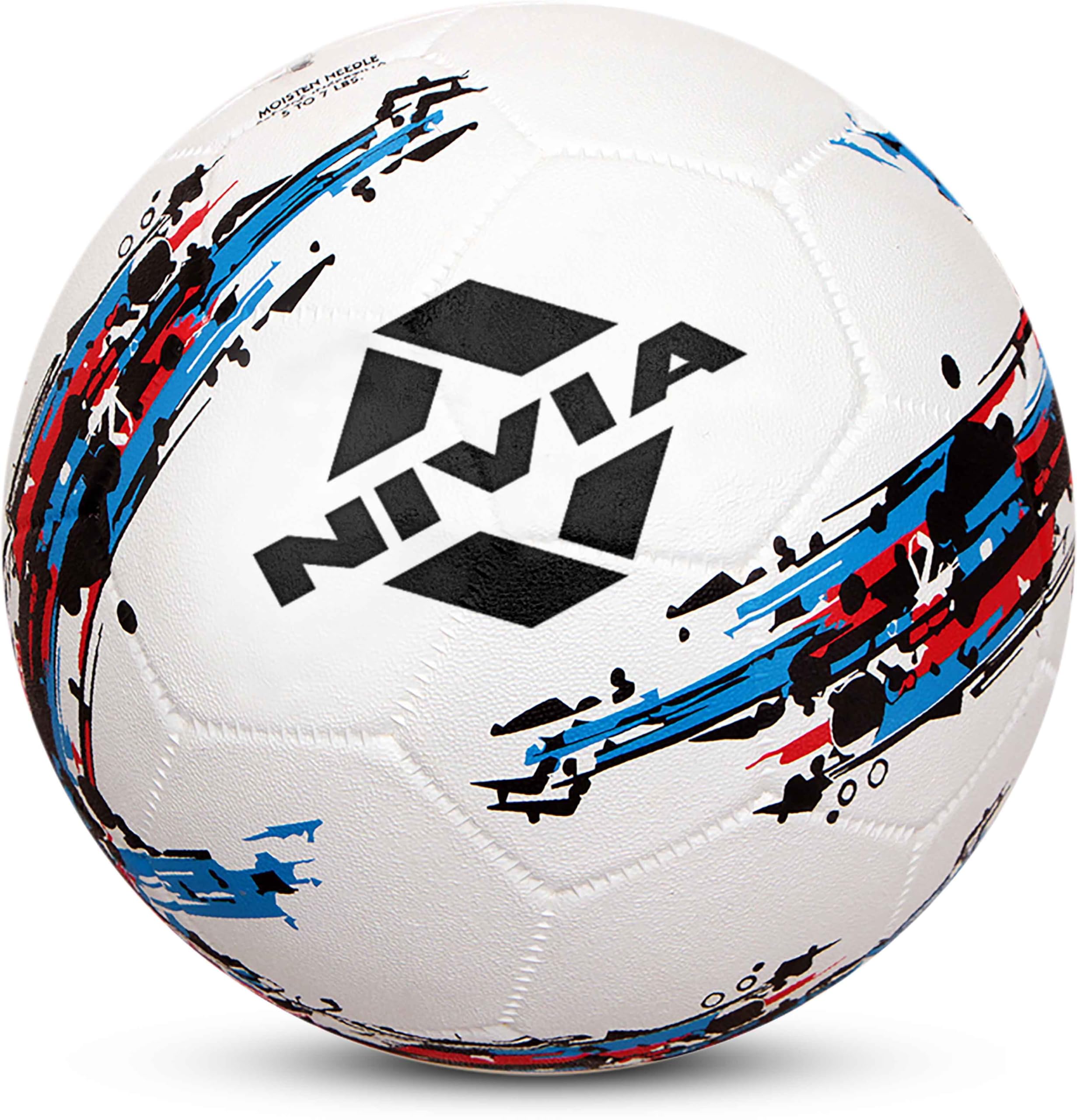 Nivia Storm White Moulded Football with Ball Pump Football - Size: 5 (Pack of 1, White) 1