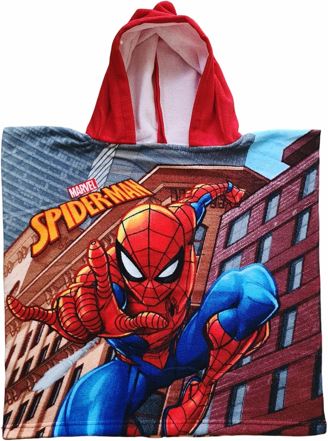 Poncho Spiderman Uomo Ragno Marvel – Accappatoio In Cotone 100% Per Bambini