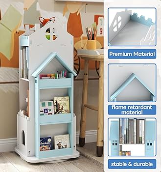 Amazon.com: Suuiwau 360° Rotating Bookshelf Kids,Blue