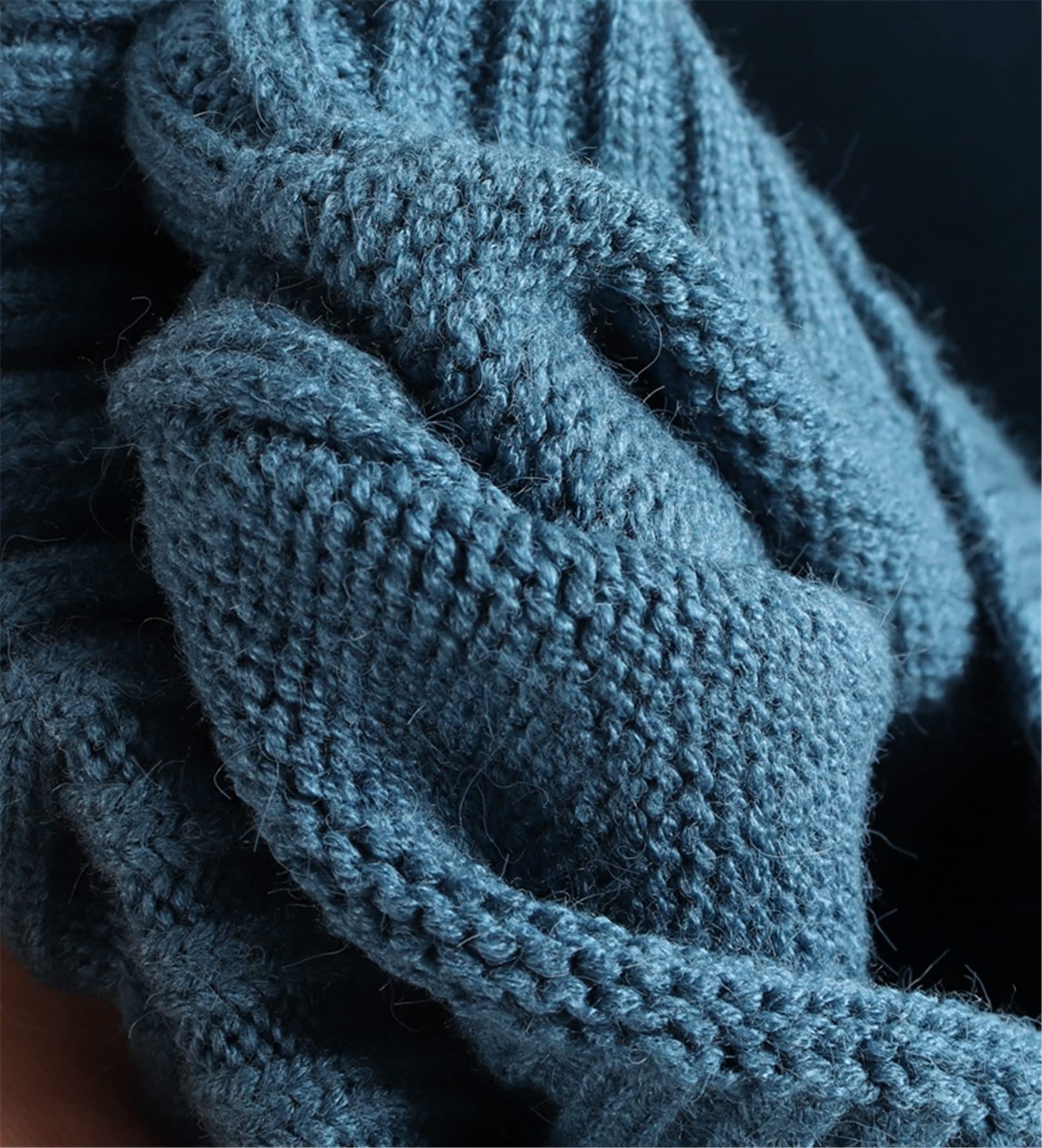 Donne Maglia Cashmere Pullover Maglione Inverno Spessore Manica Lunga Dolcevita Allentato Jumper Caldo