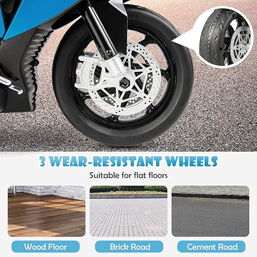 Miniatura 6 de Costzon Motocicleta para niños motocicleta con licencia BMW de 12 V alimentada por batería con faro bocina música MP3 puerto USB motocicleta