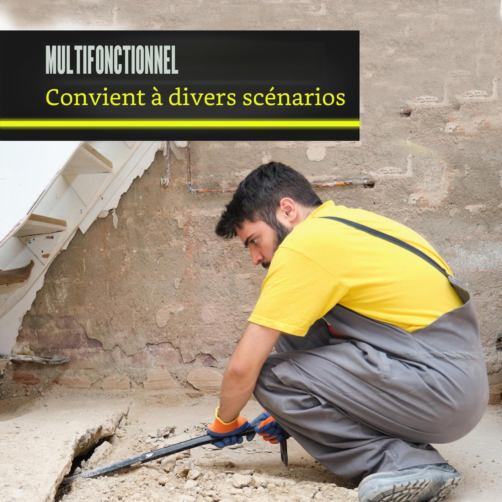 CCLIFE Levier à ongles en acier spécial, fer à ongles, barre droite, effet de levier optimal, résistant à la flexion