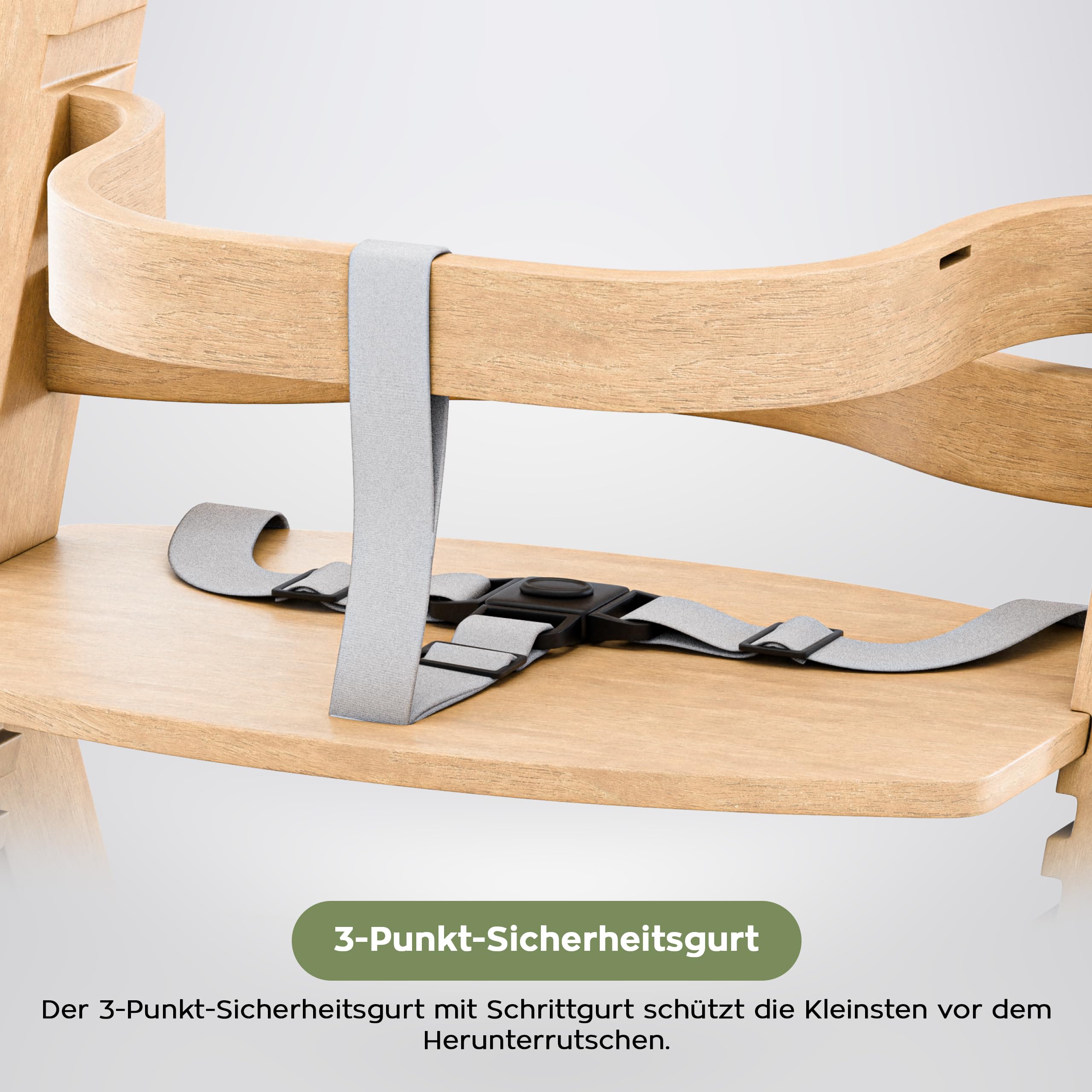 Tulano Morsel 40 Kinderhochstuhl Holz – Mitwachsender Hochstuhl Baby 4in1 – Hochstuhl mit Tisch – 11-fach Verstellbar – Für Kinder ab 6 Monate bis 12 Jahre – Belastbar bis 40 kg – Eiche Natur