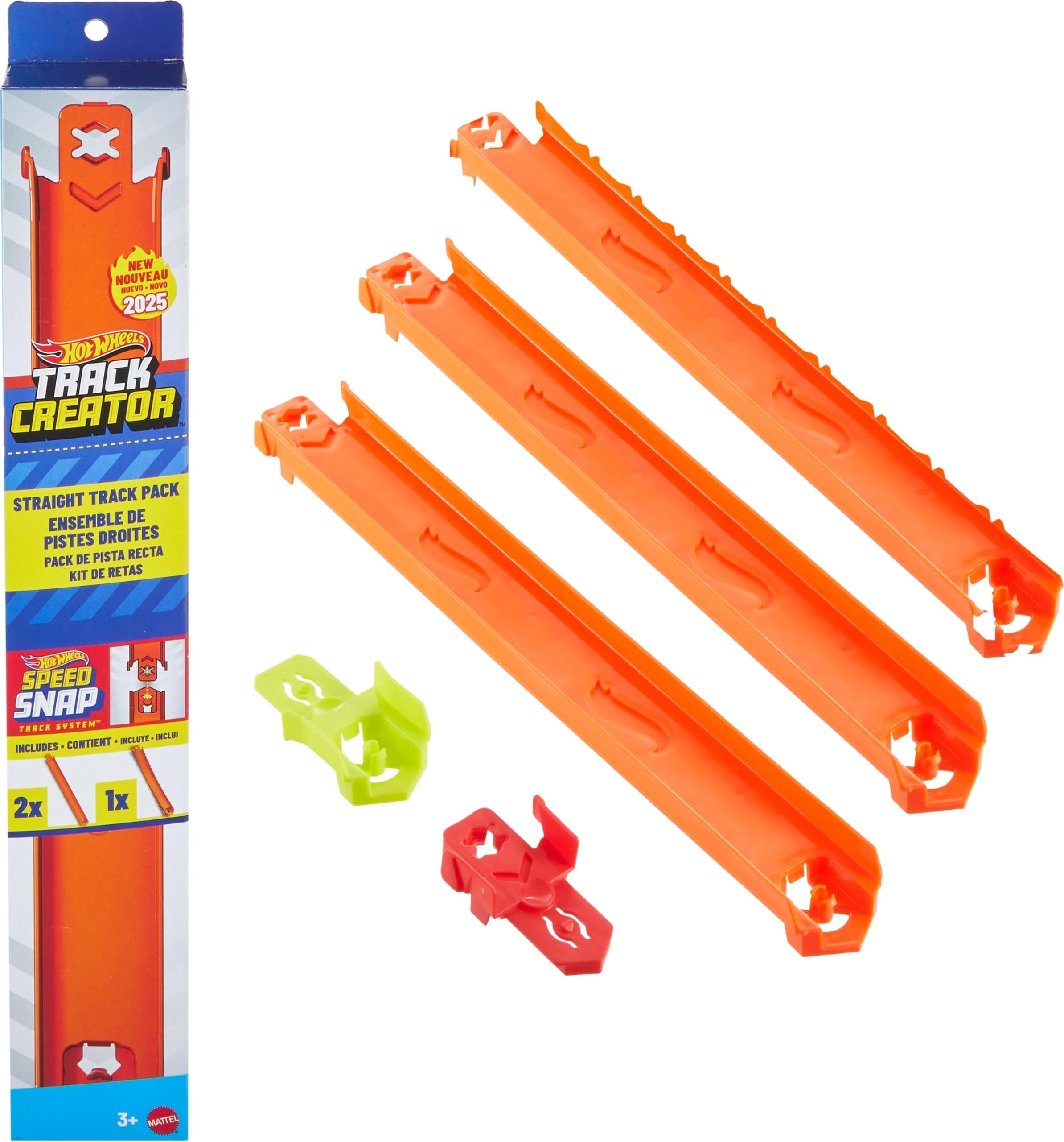 Hot Wheels Track Set, Track Creator Pack with 3 Feet of Speed Snap Straight Track: 2 12” Inch Molded Pieces, 1 12” Flex Track & 2 Adapters-image-36