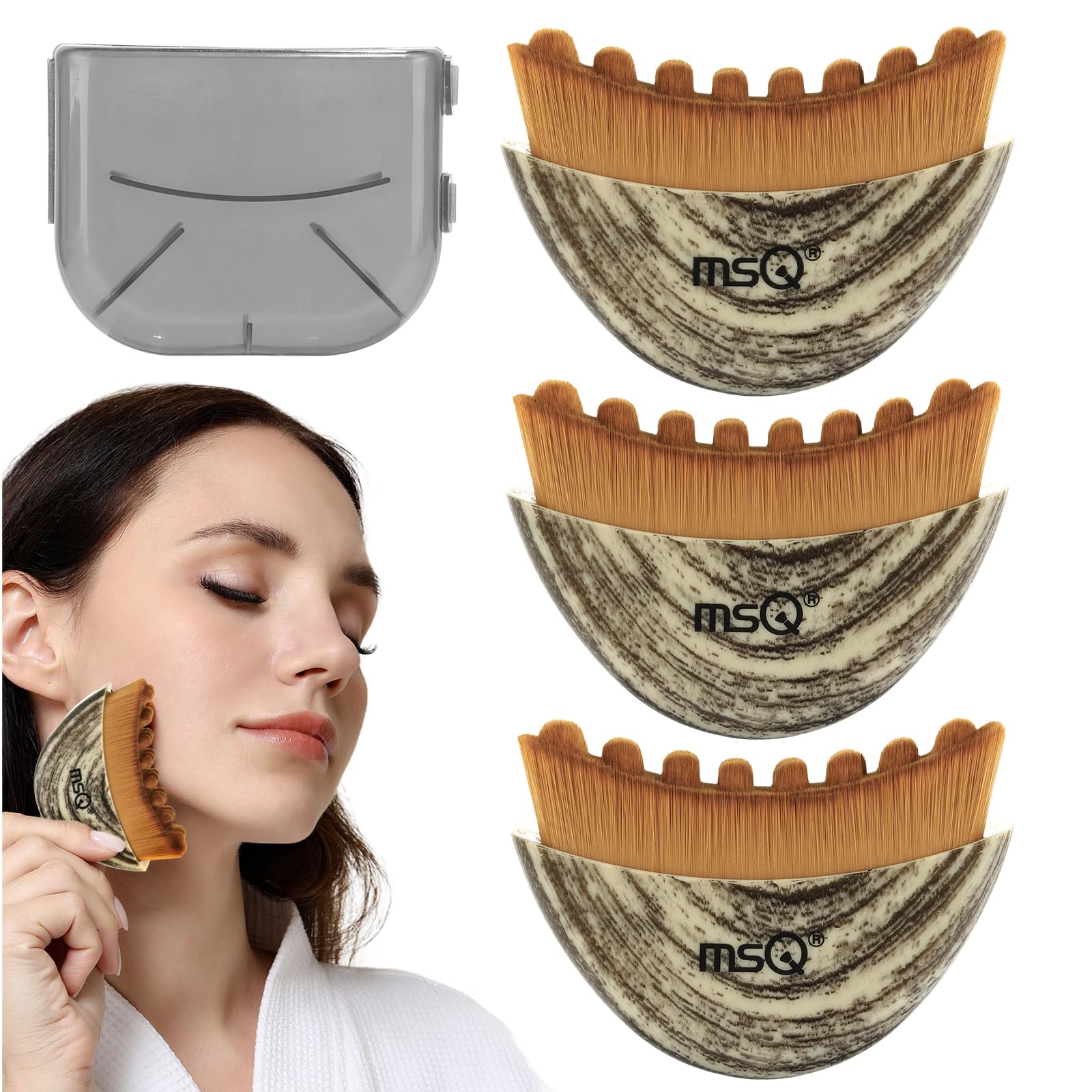 MSQ 3 Stück Lymphatische Massagebürste für Gesichtskonturen Neue Lymphatic Contour Face Brush Lymphdrainage Bürste Gesicht für Empfindliche Haut für Gesicht, Kinn und Jawline Sculpting