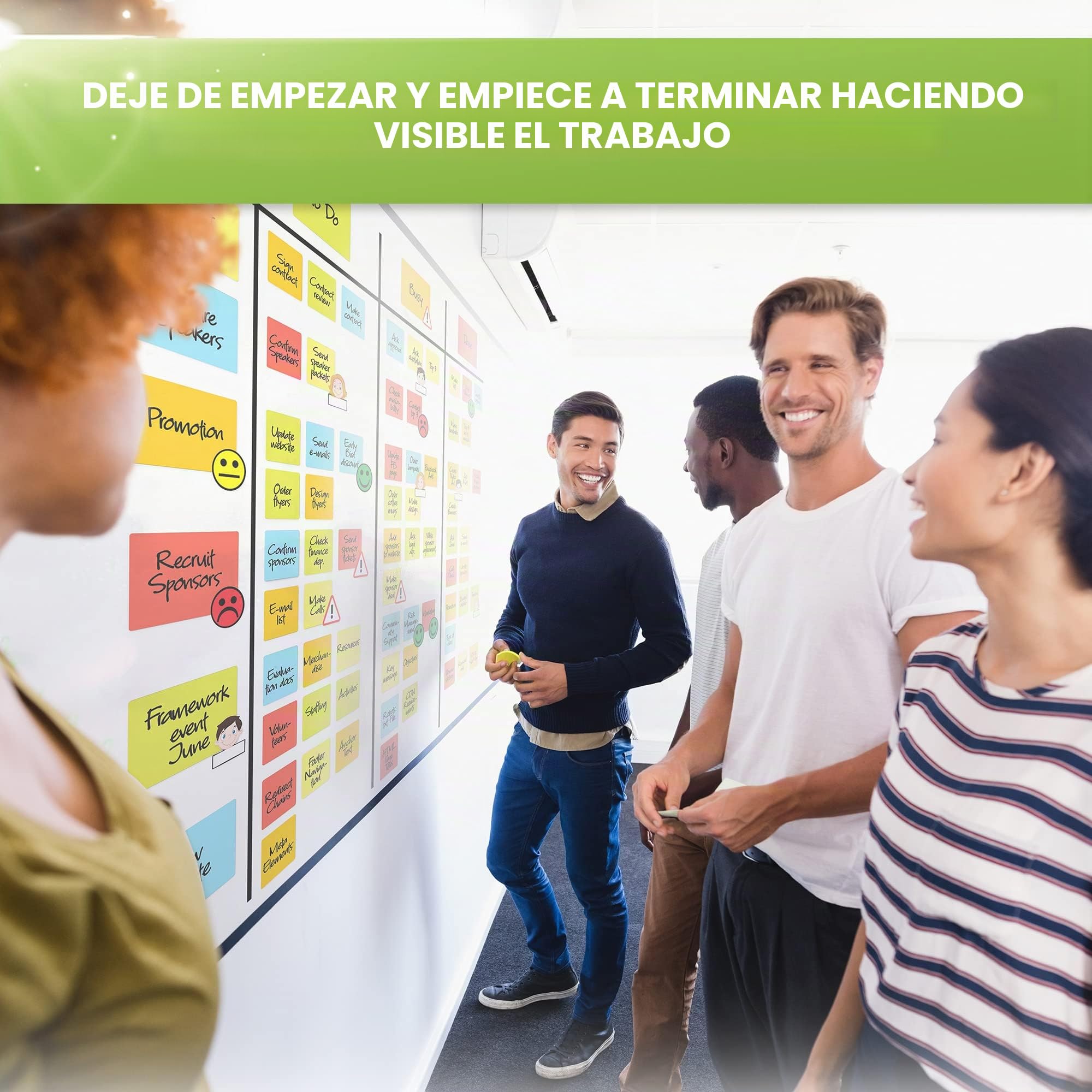 Kanban Board - Juego de notas magnéticas para pizarra blanca, notas adhesivas de borrado en seco, tiras magnéticas, imanes de emoji, tarjetas Scrum, imanes Kanban para tablero de