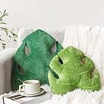 AELS Set of 2 3D Leaves Decorative Throw Pillows, 18