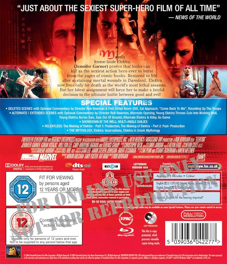 その他 Elektra [Blu-ray] [Import] Elektra [Blu-ray] [2005]: Amazon.co.uk: Jennifer Garner