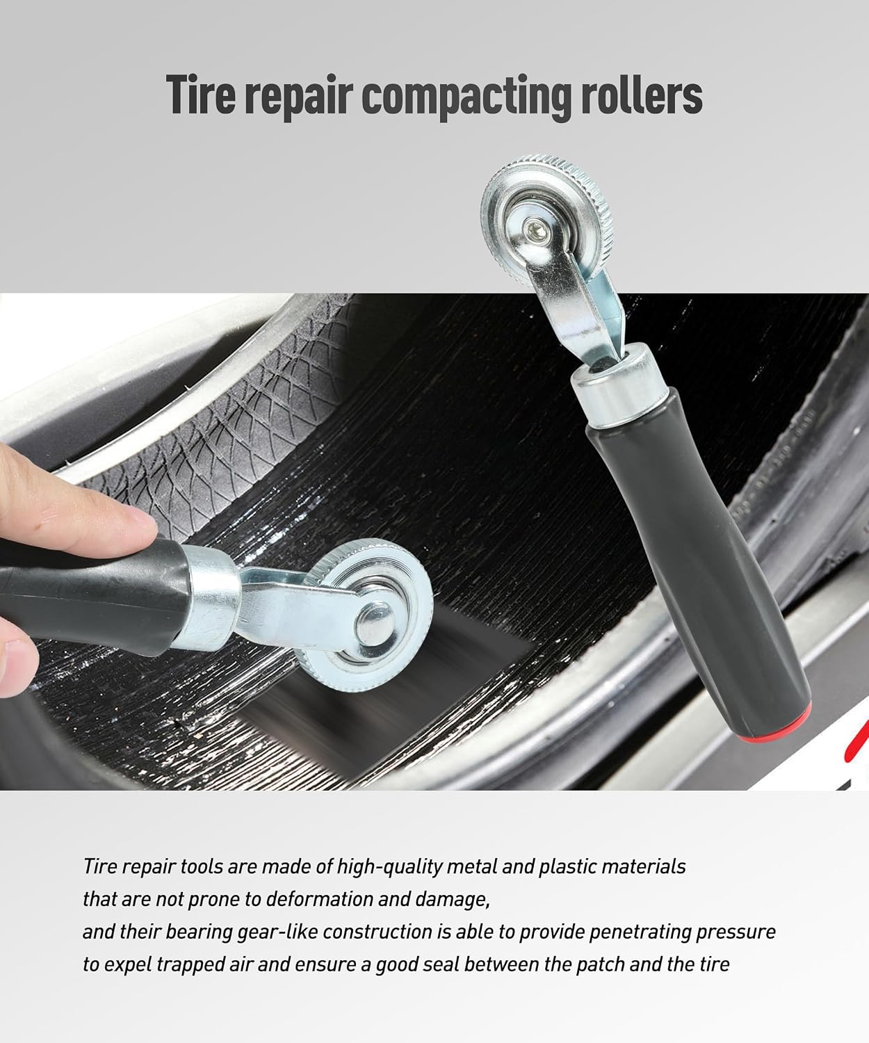 34PCS Tire Patch Kit,Car Accessories Universal Heavy Duty Tire Patches Kit with Roller and Inner Liner Scraper,Automotive Repair Tools,Suitable for Car Motorcycle Bike Tractors Grinding