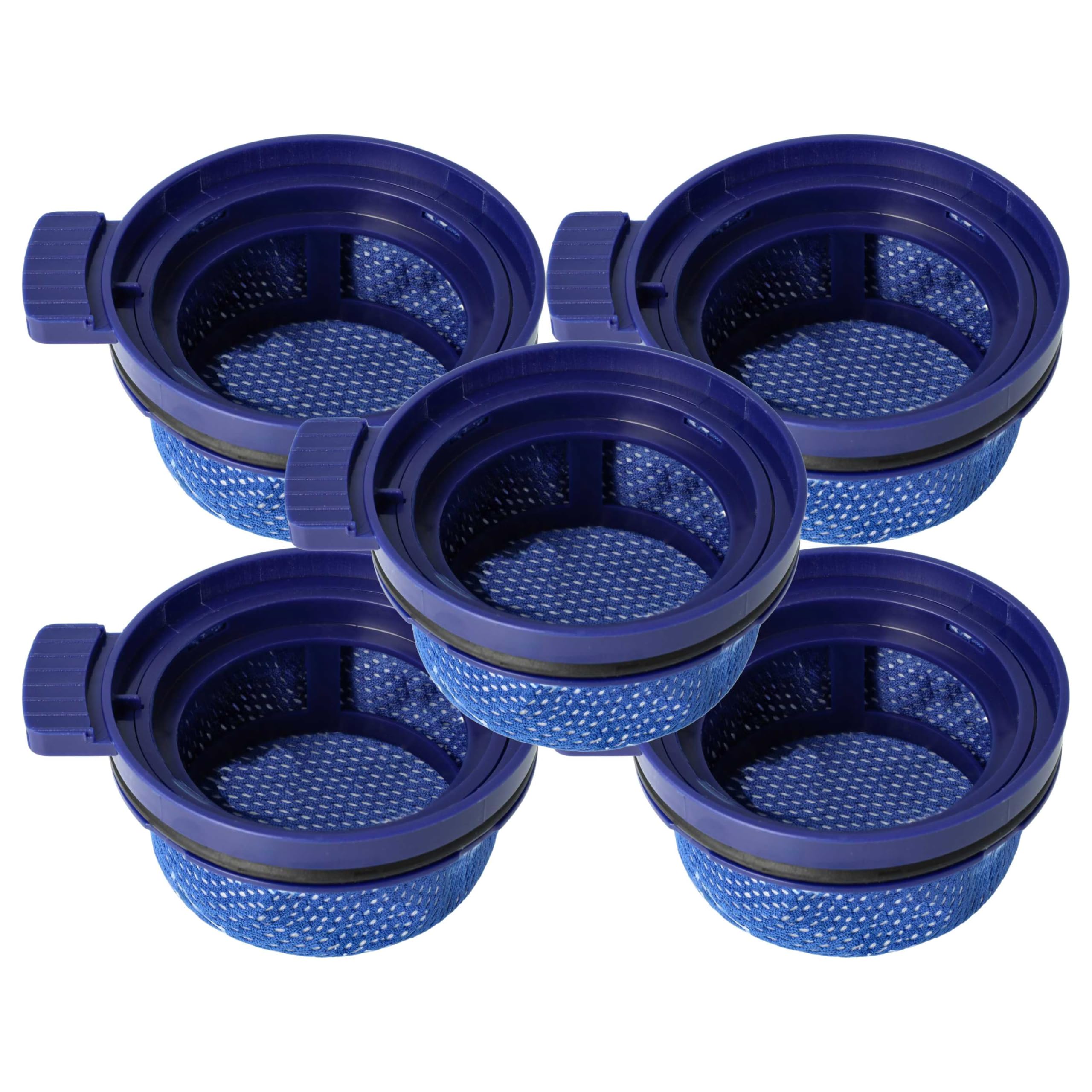 vhbw 5x Filtro compatible con Samsung VS20C9544TB/SA, VS20C9544TB/GE, VS20C9544TB/EV, VS20C9544TB/EU aspiradora - Filtro de aire de salida, azul