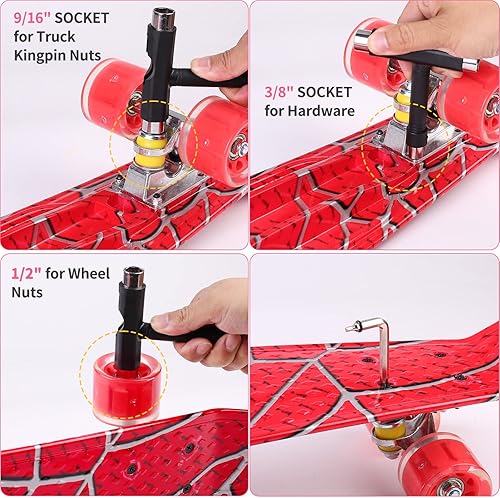 Miniatura 32 de Patinetas, 22" Patineta Completa, Mini Cruiser Skateboard para Niños Niñas Adolescentes Principiantes con Coloridas Ruedas Intermitentes Herramienta