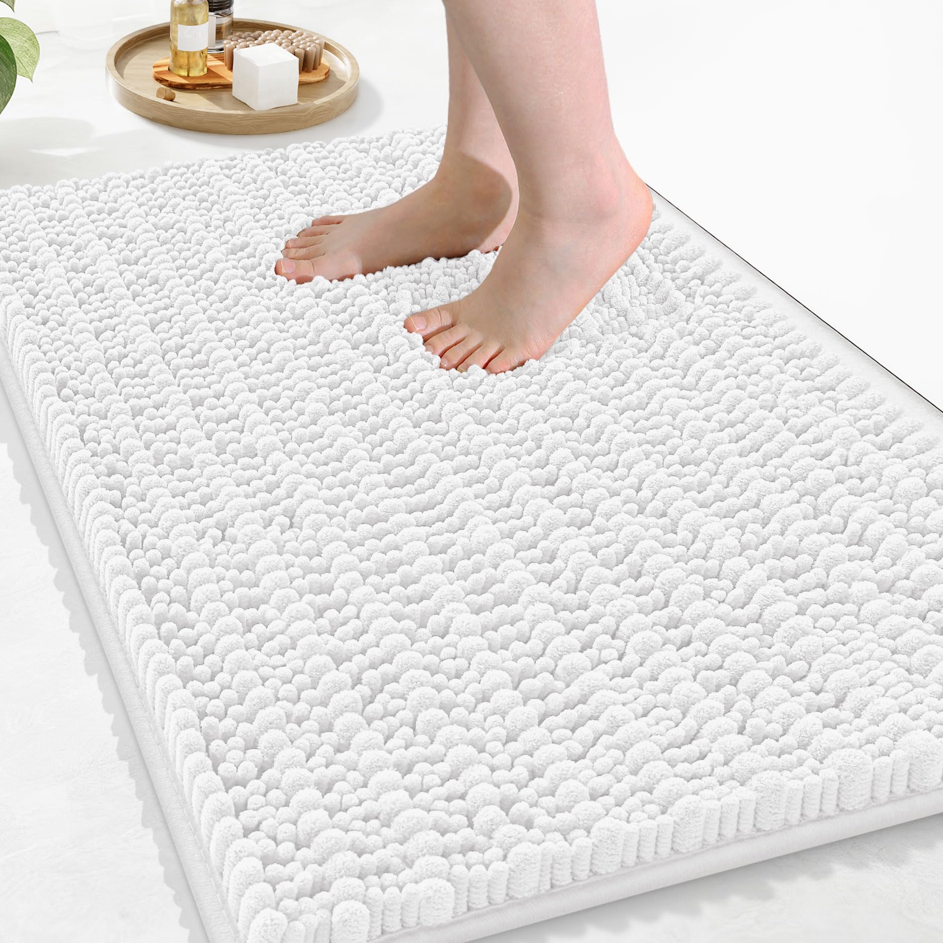 Arotive Luxury Chenille Bathroom Rug Mat, Extra Soft Thick Absorbent Shaggy Bath Rugs, Non-Slip Machine Wash Dry, Plush Bath Mats for Bathroom, Shower
