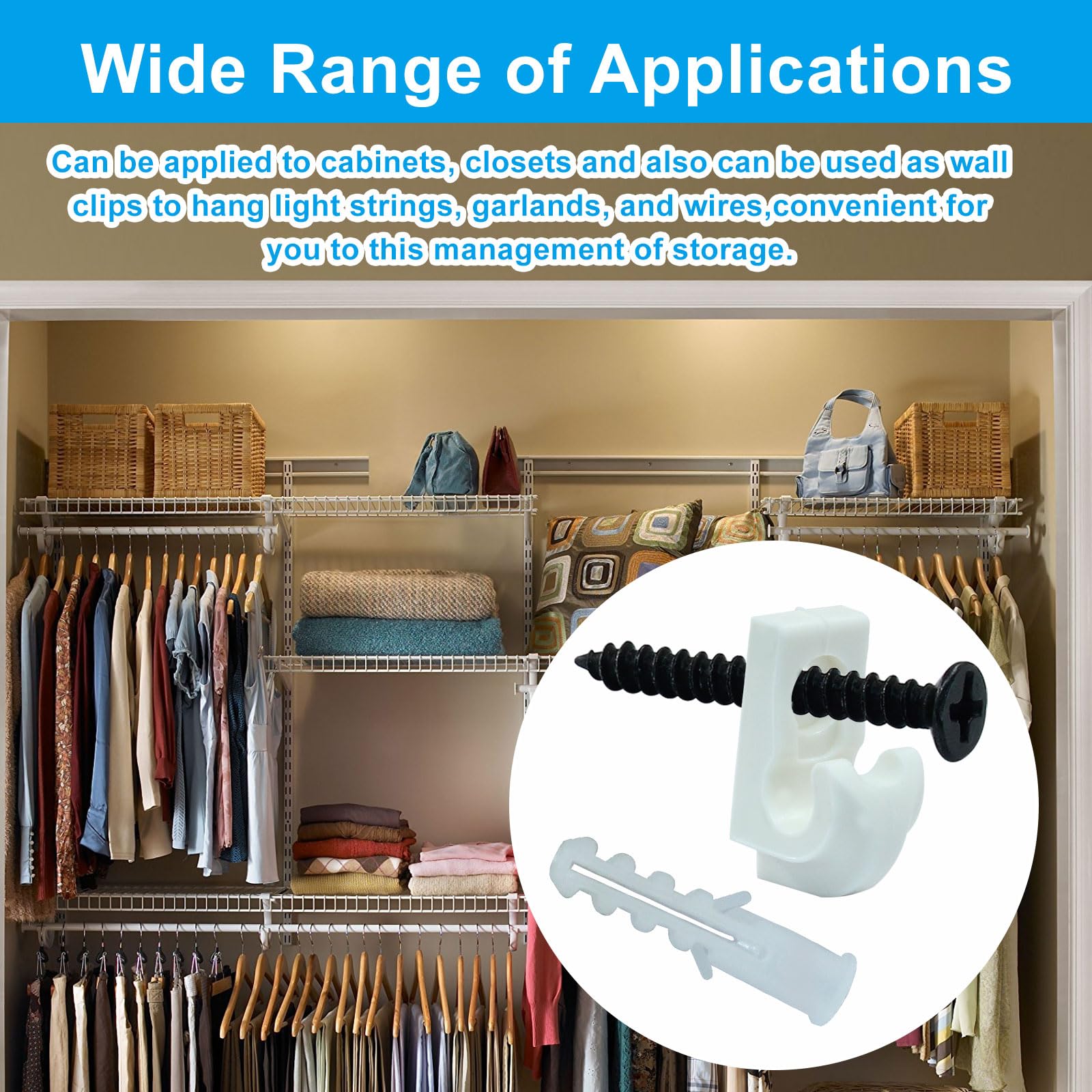 White Down Wall Clips - 25 Pack -4