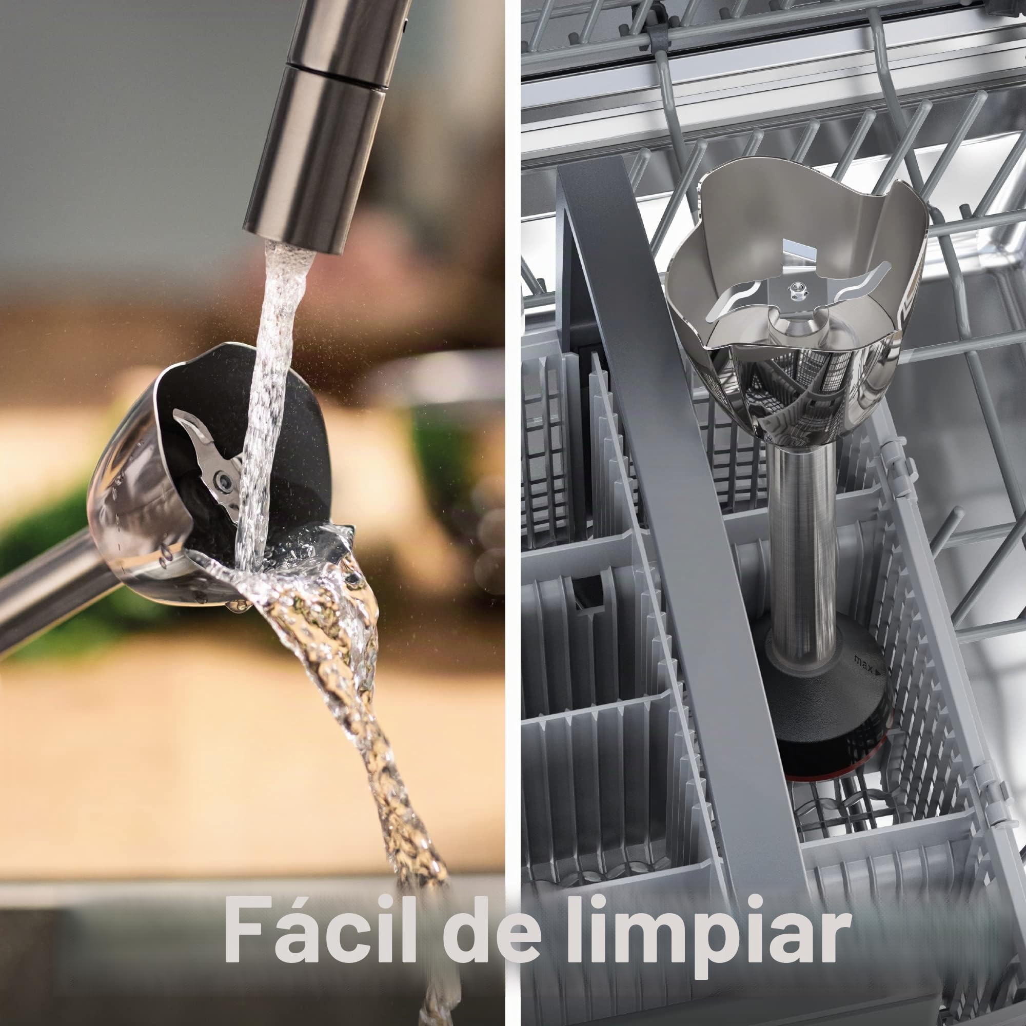 Bosch MSM6M673 ErgoMaster - Batidora de inmersión serie 6, mini picadora, prensa puré, cuenco multifunción y 4 otros accesorios incluidos, sistema de mezcla QuattroBlade System Pro,1000 vatios, plata