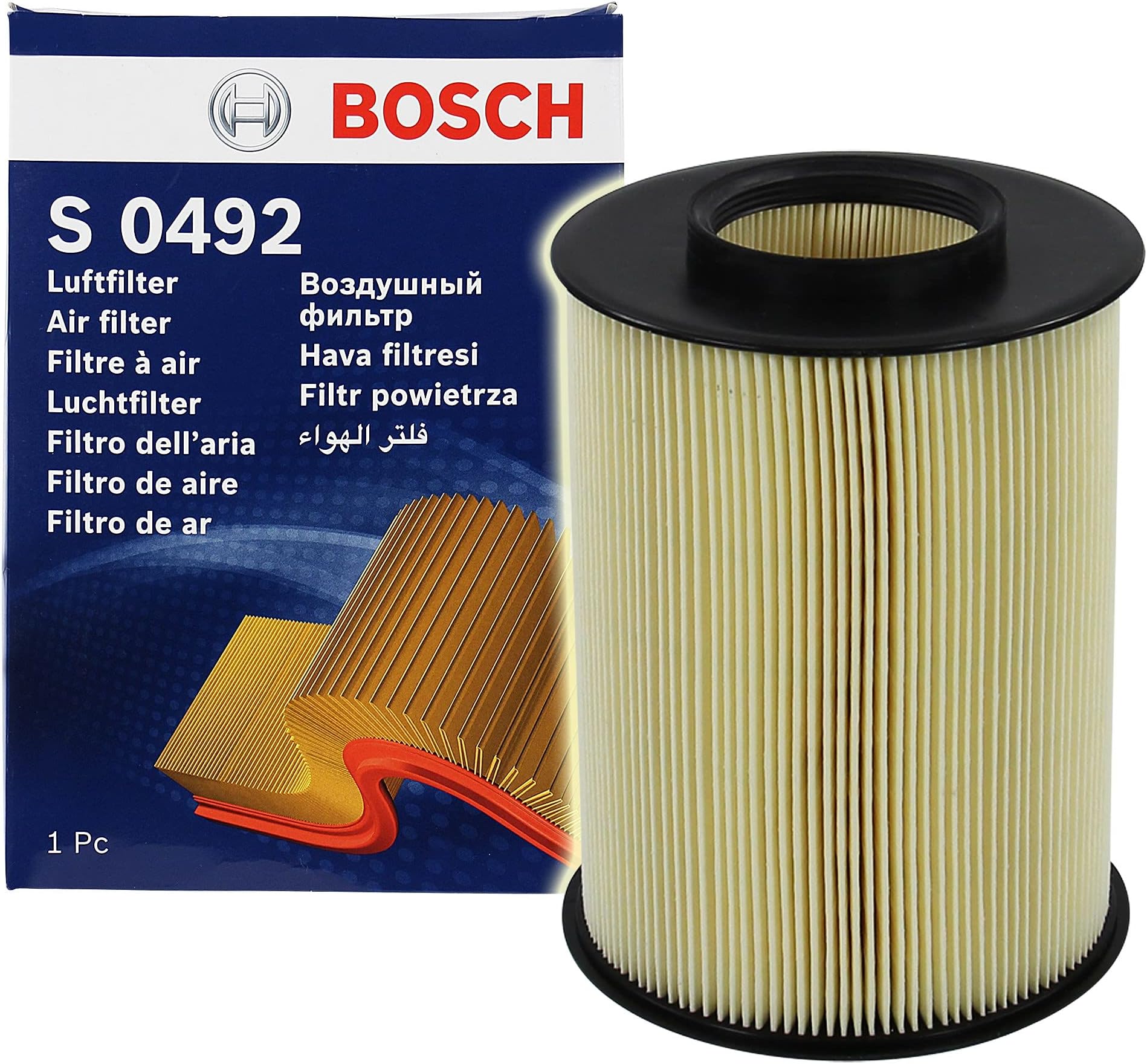 Bosch 0 Car Air Filter - Separates Particles from the Air Intake - Moisture-resistant plus High Tensile Strength
