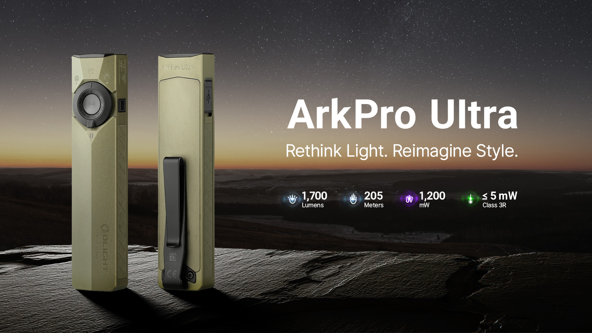 OLIGHT ArkPro Ultra EDC Flat Flashlight, Rechargeable Portable