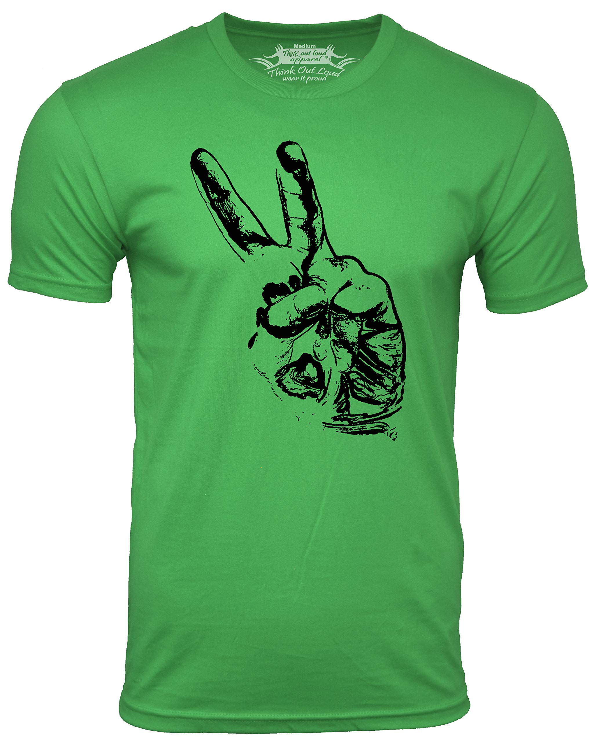 Think Out Loud ApparelPeace Out T Shirt Peace Sign Victory Hand Sign Tee