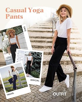 Buy ZOOSIXX Black Flare Yoga Pants for Women, Crossover Soft