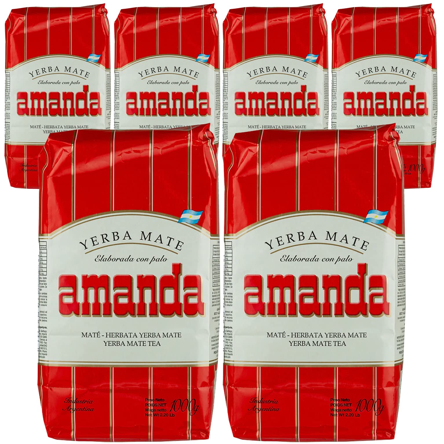 Amanda Yerba Maté Traditionnal 6 kg (6x1 kg) |Yerba Maté Argentine | Boisson revigorante et énergisante