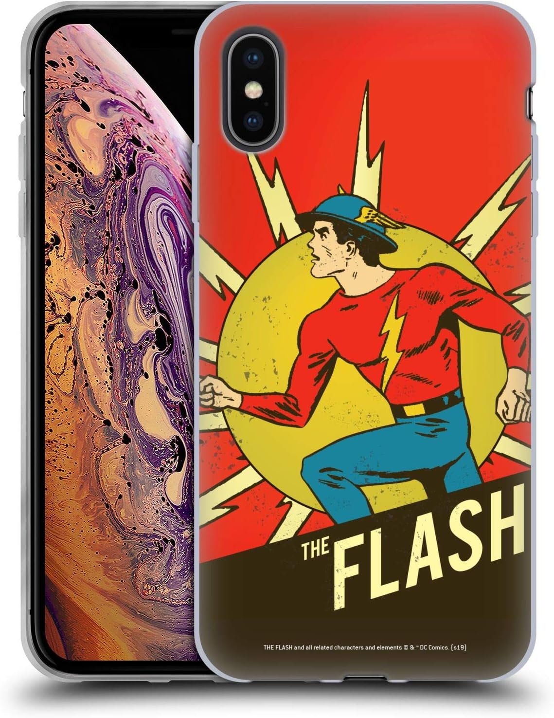 Head Case Designs Officially Licensed The Flash DC Comics Jay Garrick 2 Vintage Soft Gel Case Compatible with Apple iPhone Xs Max